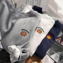 preppy small pumpkin embroidery Sweatshirt