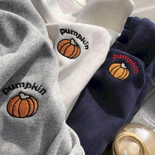 preppy small pumpkin embroidery Sweatshirt