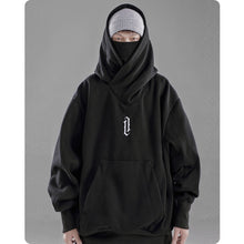 r High collar hoodie