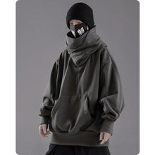 r High collar hoodie