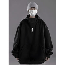 r High collar hoodie